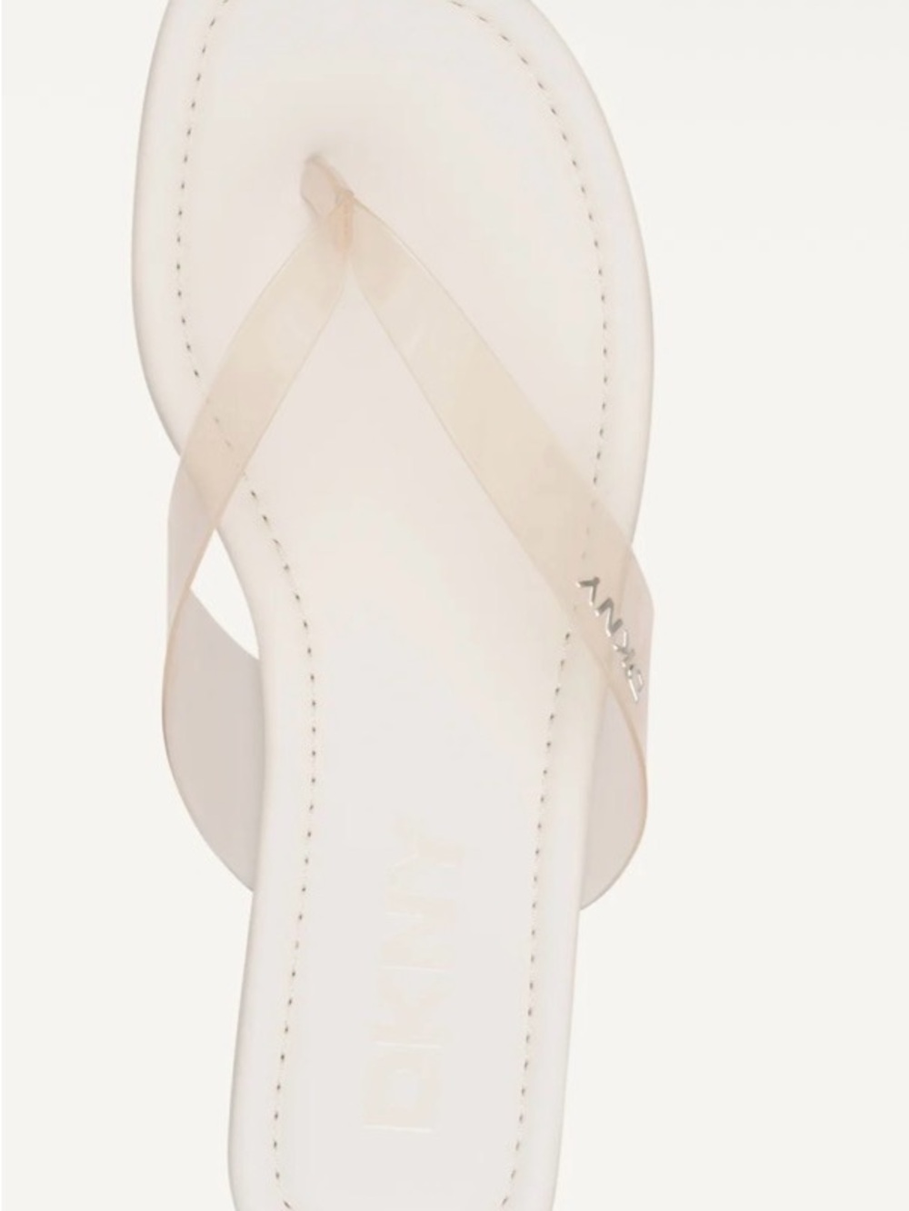 Dkny White Footbed Sandal with Nude Clear Straps